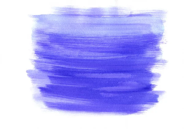 Сучасні сині творчі акварельні мазки пензля, пофарбовані ізольовані на білому тлі — стокове фото