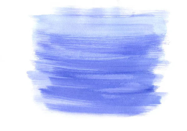 Сучасні світло-блакитні творчі акварельні мазки пензля, пофарбовані ізольовані на білому тлі — стокове фото
