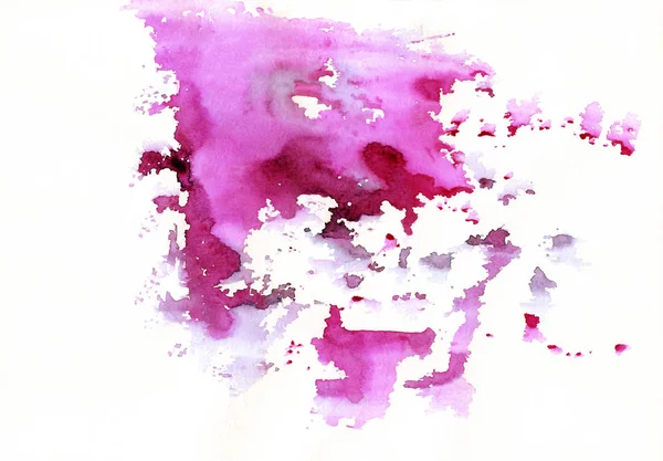 Pink abstract watercolor stains with spatters and splashes. Creative colorful watercolor background for trendy design — Stock Photo, Image
