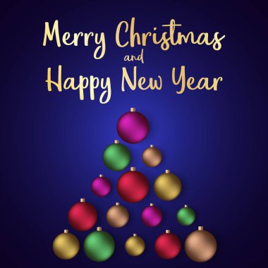 Neşeli Noel ve mutlu yeni yıl 2018 tebrik kartı, vektör çizim.