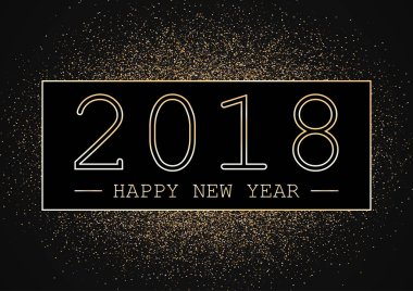 Mutlu yeni yıl tatil vektör çizim. Parlak kompozisyon ile parıldıyor. Eps10