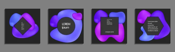 Minimale flüssige Farben Abdeckungen Set. zukünftige geometrische Gradienten Hintergrund. Vektorvorlagen für Plakate, Banner, Flyer, Präsentationen und Berichte — Stockvektor