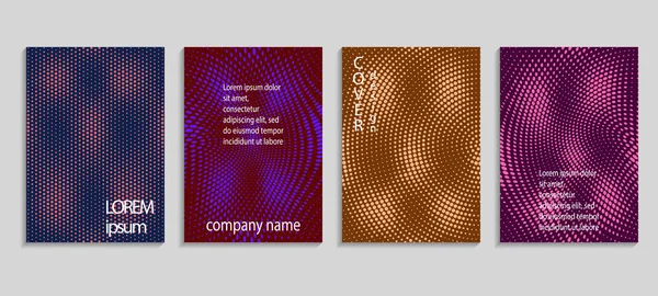 Minimal abstract vector halftone covers design. Future geometric template. Vector templates for placards, banners, flyers, presentations and reports — Stock Vector