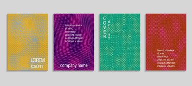 En az soyut vektör yarım tonlu tasarım kapakları. Gelecekteki geometrik şablonu. Posterlerini açmaları, afiş, el ilanları, sunumlar ve raporlar için vektör şablonları