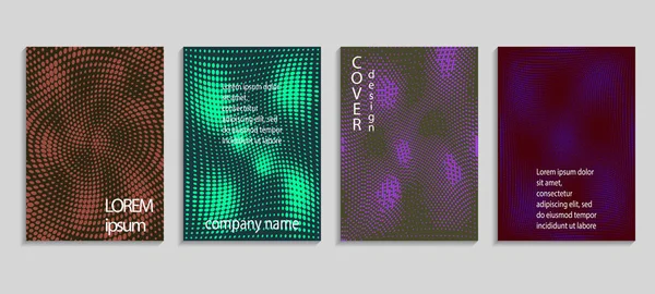 Minimale abstract vector halftone omvat ontwerp. Toekomstige geometrische sjabloon. Vector sjablonen voor posters, banners, flyers, presentaties en verslagen — Stockvector