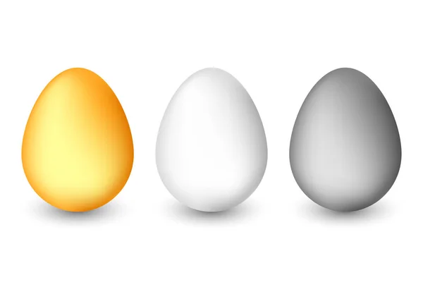 Реалистичные векторные яйца на белом фоне . — стоковый вектор