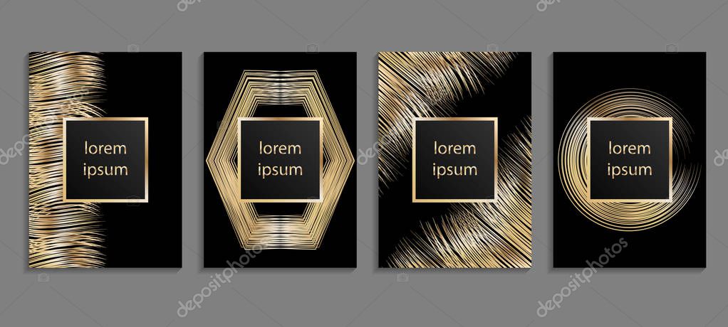 Set of luxury cover templates. Vector cover design for placards, banners, flyers, presentations and cards