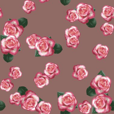 Suluboya çiçek deseni, sorunsuz arka plan gül