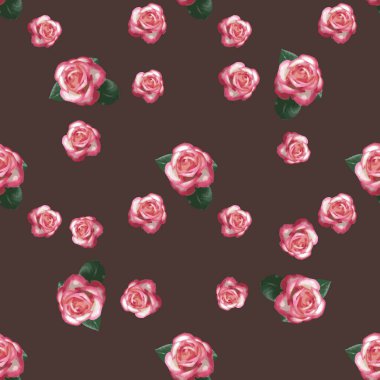 Suluboya çiçek deseni, sorunsuz arka plan gül