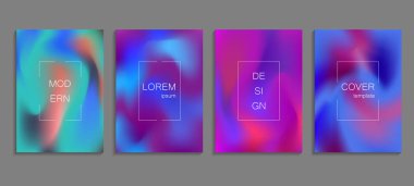 Çok az sıvı renkleri kapakları küme. Gelecekteki geometrik degrade arka plan. Posterlerini açmaları, afiş, el ilanları, sunumlar ve raporlar için vektör şablonları