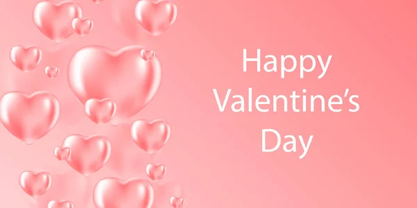 Valentin napi kiárusítás zászló szívlufikkal. Romantikus háttér szívvel. Valentin-napi koncepció . — Stock Vector