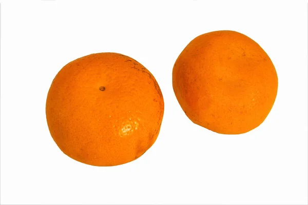 Ώριμη Γλυκιά Tangerines Κοντινό Απομονωθεί Λευκό Φόντο — Φωτογραφία Αρχείου