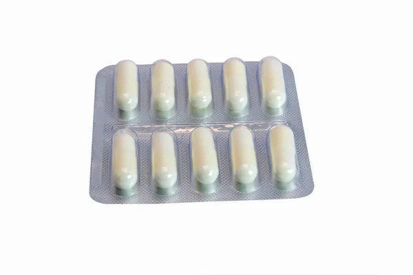 Stos Tabletek Blistrach Srebrny Blister Folii Aluminiowej — Zdjęcie stockowe