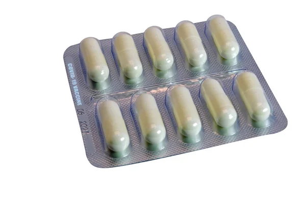 Stos Tabletek Blistrach Srebrny Blister Folii Aluminiowej — Zdjęcie stockowe