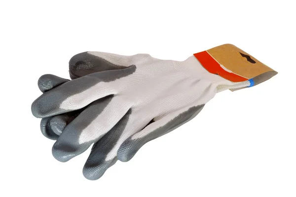 Rękawice Robocze Odizolowane Białym Tle Zbliżenie — Zdjęcie stockowe