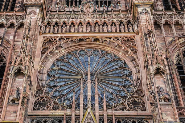 Katedra Strasburgu Katedra Matki Bożej Strasburga Lub Cathedrale Notre Dame — Zdjęcie stockowe