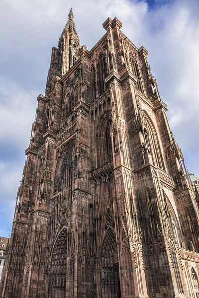 Katedra Strasburgu Katedra Matki Bożej Strasburga Lub Cathedrale Notre Dame — Zdjęcie stockowe