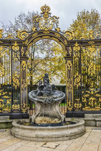 Fonte Neptuno 1751 Place Stanislas Originalmente Chamada Place Royale Duas Imagem De Stock