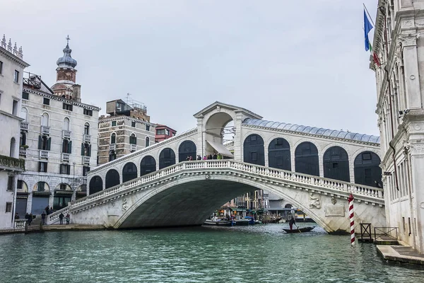 Venice Italy Января 2018 Большой Канал Мост Риальто Ponte Rialto — стоковое фото