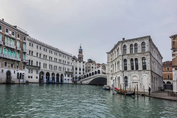 Venice Italy Января 2018 Большой Канал Мост Риальто Ponte Rialto — стоковое фото