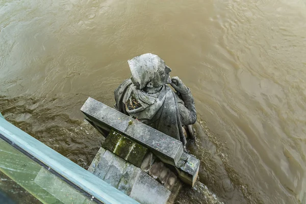 ズアーブ兵像 1850 アルマの最も有名な機能です ズアーブ兵像測定器 洪水の間に行っています フランス — ストック写真