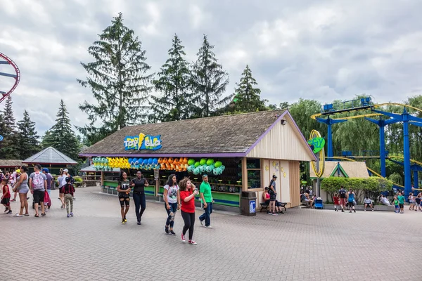 Vaughan, Ontario, Kanada - 18 Ağustos 2017: Kanada'nın harikalar (1981 yılında açılan 130 ha Tema Parkı, ev sürmek ve trenler Kuzey Amerika'nın en heyecan verici koleksiyona). 