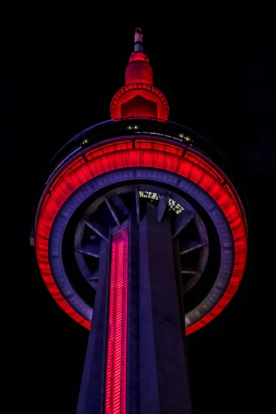 Toronto Kanada Sierpnia 2017 Toronto Tower Krajowe Kanady 553M Wielobarwne — Zdjęcie stockowe