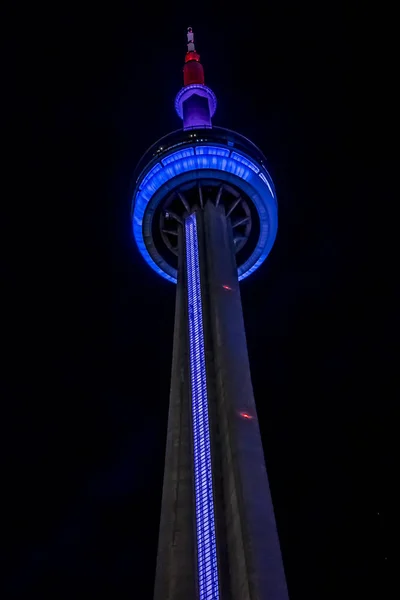 Toronto Canada Août 2017 Tour Toronto Canadien National 553M Éclairée — Photo