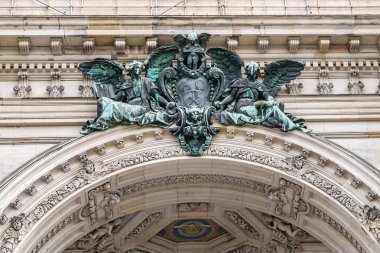 Berlin Katedrali 'nin (Berliner Dom) mimari detayları - Berlin' in Mitte bölgesindeki Müze Adası 'nın ünlü simgesi. Almanya.