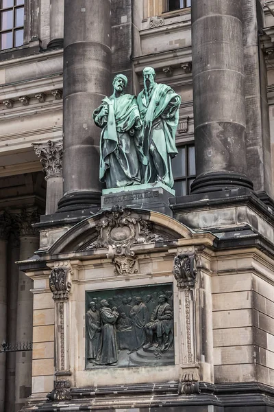 Détails Architecturaux Cathédrale Berlin Berliner Dom Célèbre Monument Sur Île — Photo