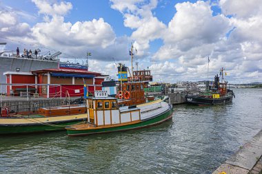 Göteborg, İsveç, 12 Ağustos 2019: Gothenburg Limanı - Kuzey ülkelerindeki en büyük liman.
