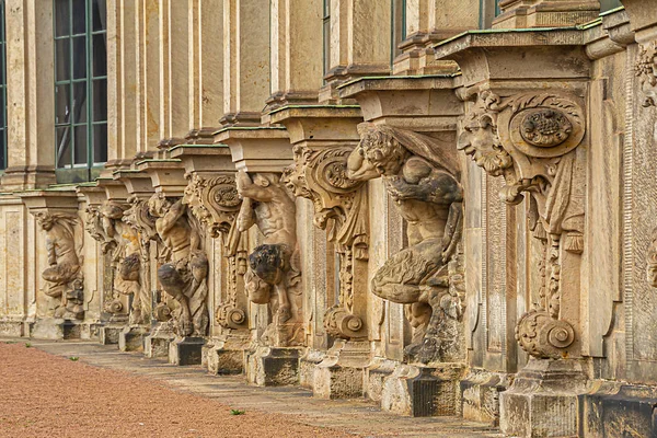 Detalhes Arquitetônicos Palácio Zwinger Palácio Real Século Xvii Dresden Alemanha — Fotografia de Stock