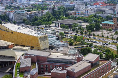 Berlin, Almanya - 16 Haziran 2014: Berlin 'in gökyüzü manzarası.