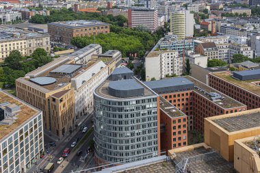 Berlin, Almanya - 16 Haziran 2014: Berlin 'in gökyüzü manzarası.