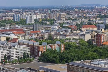 Berlin, Almanya - 16 Haziran 2014: Berlin 'in gökyüzü manzarası.
