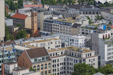 Berlin, Almanya - 16 Haziran 2014: Berlin 'in gökyüzü manzarası.