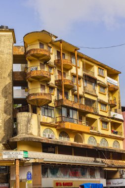 Panjim, Goa, Hindistan - 30 Eylül 2013: Goa 'nın başkentinde sokak görüşleri. Panjim (Panaji) - Hindistan 'ın başkenti Goa ve Goa' nın en büyük şehri. 