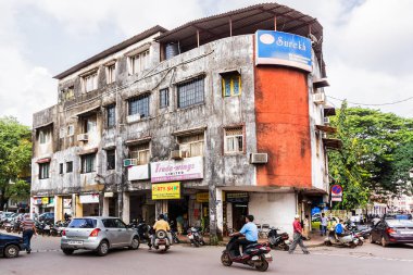 Panjim, Goa, Hindistan - 30 Eylül 2013: Goa 'nın başkentinde sokak görüşleri. Panjim (Panaji) - Hindistan 'ın başkenti Goa ve Goa' nın en büyük şehri. 