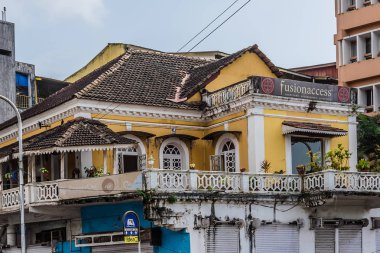 Panjim, Goa, Hindistan - 30 Eylül 2013: Goa 'nın başkentinde sokak görüşleri. Panjim (Panaji) - Hindistan 'ın başkenti Goa ve Goa' nın en büyük şehri. 