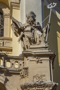 Lviv Yunan Katolik Başpiskoposu 'nun Aziz George Katedrali' nin parçaları (Ukr: Sobor sviatoho Yura, 1760) - Xviii yüzyılına dayanan muhteşem Rococo mimari topluluğu. Lviv, Ukrayna.