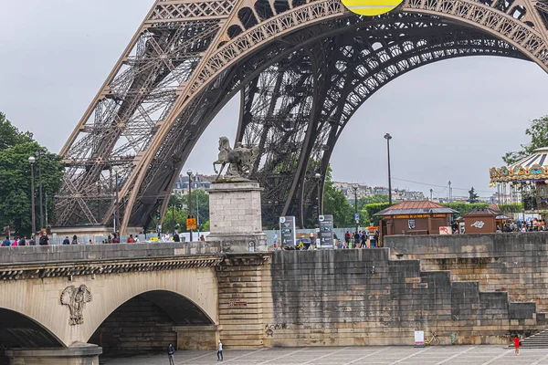 Paris França Abril 2017 Vista Trocadero Ponte Jena Pont Iena — Fotografia de Stock