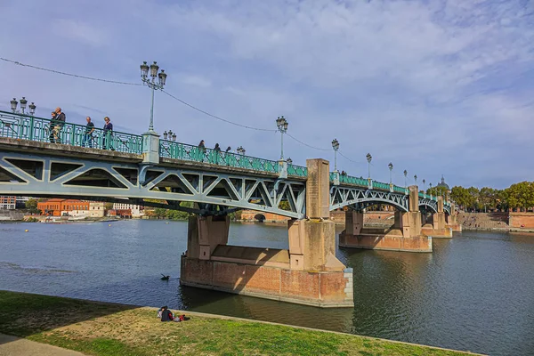 Toulouse França Outubro 2019 Ponte Saint Pierre Aterro Rio Garonne — Fotografia de Stock