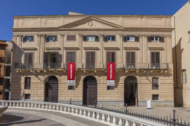 Palermo, Sicilya, İtalya - 23 Eylül 2018: Tarihi Eski Şehir 'deki Palermo şehri.