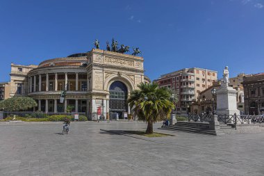Palermo, Sicilya, İtalya - 23 Eylül 2018: Tarihi Eski Şehir 'deki Palermo şehri.