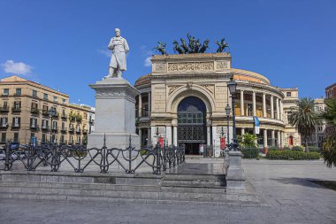 Palermo, Sicilya, İtalya - 23 Eylül 2018: Tarihi Eski Şehir 'deki Palermo şehri.