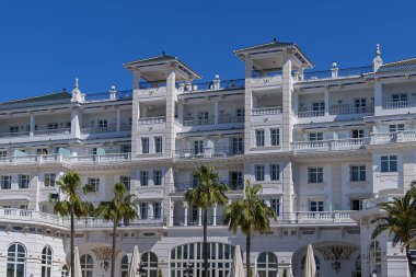 Malaga, İspanya - 2 Haziran 2018: The Gran Hotel Miramar (5 yıldız, 1926) - Malaga şehrinin ilk lüks oteli..