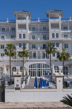 Malaga, İspanya - 2 Haziran 2018: The Gran Hotel Miramar (5 yıldız, 1926) - Malaga şehrinin ilk lüks oteli..