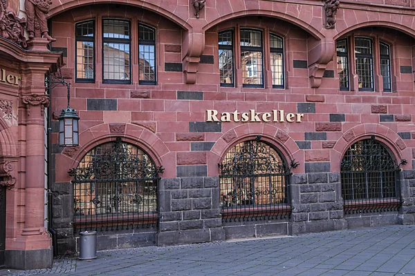 Frankfurt Main Germany August 2019 Typical Architecture Old Town Ratskeller — Stock Photo, Image