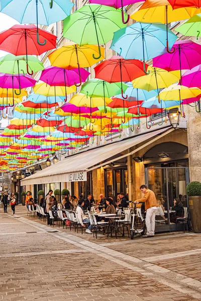 París Francia Mayo 2019 Vista Paris Royal Village Con Cielo Imagen de stock