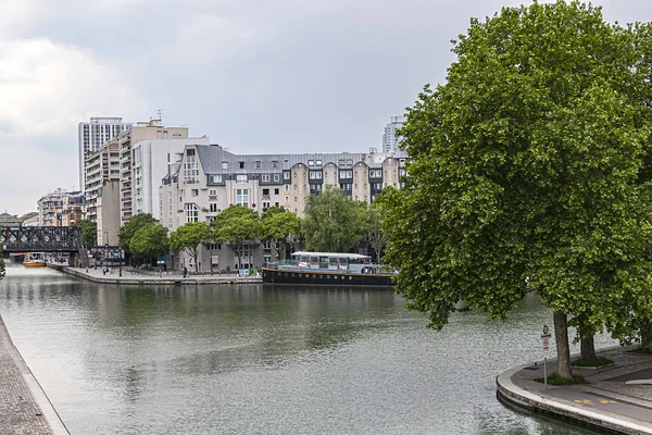 París Francia Mayo 2019 Canal Ourcq Visto Desde Parque Villette — Foto de Stock